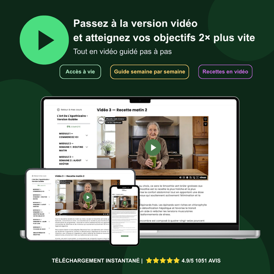 Programme guidé en vidéo (quoi faire chaque jour, étape par étape avec les recettes en vidéo)